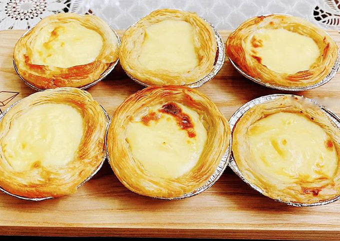 nướng bánh tart trứng bằng giấy bạc