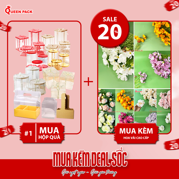 mua kem deal hoi - mua hop qua - nhan uu dai 20% cho san pham mua kem - hoa vai cao cap