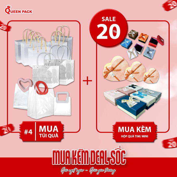 hot deal mua kem gia soc - deal 4 - mua tui qua trong suot nhan uu dai 20% khi mua them hop dung qua