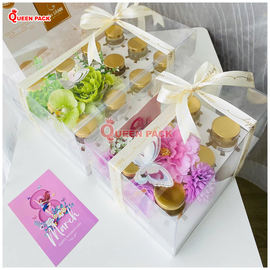 Hộp mica đựng yến chữ nhật